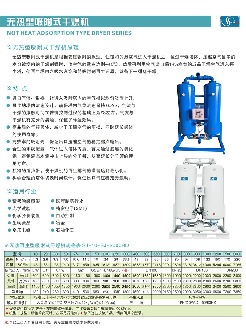 SJ-200RD无热吸干机